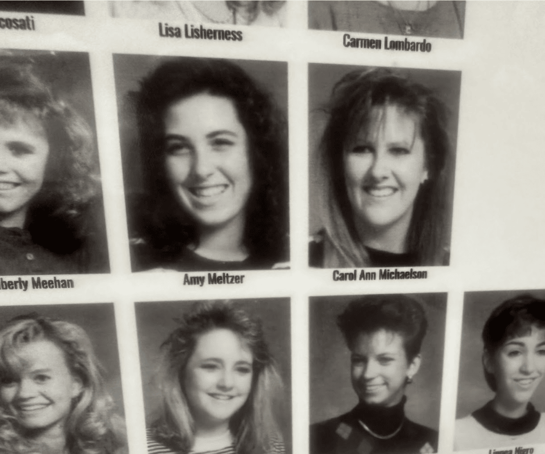 Carol Ann Michaelson is pictured in her senior class yearbook displayed in the guidance counselors’ building. She was a member of the Xavier College Prep class of 1989.